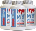 תרופות נוגדות חמצון - כלב Immune Support - Booster - בריאות PET - תוספת - גלולות הקלה לכלבים - 180 טיפולים (3 בקבוקים)