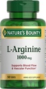 Nature's Bounty L-Arginine 1000 מ"ג לתמיכה בזרימת דם ותפקוד אשולרי - Non-GMO, Gluten Free, 50 טבליות