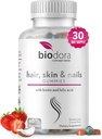 שיער עור וציפורים מסטיקנים, תוספת כוח biotin Gummies עם Folic Acid, Inositol ווויטמינים, PCOS Symptom הקלה וההורמון, סוכר חינם סטרוברי וקוקוס פלמור, 60 מסטיקנים