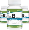 איכות בחירה ויטמין B1 Thiamin 100 מ"ג תמיכה אנרגיה, מערכת העצבים ו- Brain Health ויטמין Tablet, 100 Count Bottles (3 Pack)