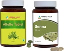 HerBAL HILLSאלףa Tablet ו-Senna Leaf קפסולות Pack של 2 Combo