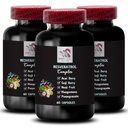 ברי היתרונות - RESVERATROL COMLEX - Daily Antioxidants, Acai Berry Strength, Elderberry Boost, Grape Skin Boost, Pomegranate Energy, Goji Berry Power, hydrotion Factor 3 בקבוקים 180 קפסולות
