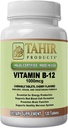 Tahir Halal ויטמין B12 1000mcg: Boosts Energy, Metabolism & Nervous System Health. טבעוני וצמחוני, ללא חלב, 120 טבליות ללעוס. מיוצר בארה"ב - הריאל מוסמך.