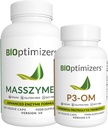 BOptimizers - P3-OM ו-MasZymes Bundle - Premium Digestive Enzymes ו-Probiotics for Women and Men - Doctor-Formulated (250 מפרשים, 120 P3-OM קפסולות)
