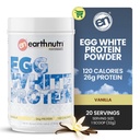 EarthNutri - אבקת חלבון לבן ביצה עבור Pre, Intra או Post Workout, 26g של חלבון Per משרת, תומך כוח שרירים ושיקום, לא תוספת מלאכותית - Vanilla 20 משרתs (640g)