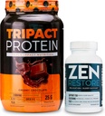 אבקת חלבון Nutrology TRIPACT, 7-in-1 Meal החלפת Shake, Creamy שוקולד (40 משרתים) Zen Magnesium תוסף (30 משרתים)