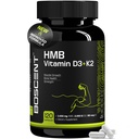HMB ווויטמין D3 תוספת 1000 MG (180 קפסולות) - תוספי HMB עם 4000 UI של D3 & Calcium - גידול שרירים, כוח וריפוי - B-Hydroxy B-Methylbutyrate Butyrate - שריר בונה עבור גברים