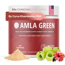 Amla אבקה & Green Tea Superfood תוספת עם Hibiscus, 20x Ultra Concentrated Amla, Antioxidant Support, Made with Oolong Tea and Indian Gooseberries, אורגני, טבעוני, Hibiscus, 90 משרתים