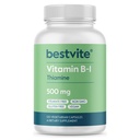 הטוב ביותר ויטמין B-1 (Thiamin) 500 מ"ג (120 קפסולות צמחוניות) - No Stearates - טבעוני - No Calcium Carbonate - Non GMO - Gluten Free - No Silicon Dioxide