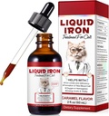 תוספי ברזל לחתולים, ברזל נוזלי 60ML עם Folate ו- B12 תומכים אנמיה, רמות נייח נמוכות ו-Lethargy, מקדם את ייצור תאי הדם האדומים ובריאות הדם
