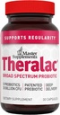 תוספי המאסטר Theralac - 30 קפסולות - Multi-Strain Probiotic for Optimal Gut Health + Gas & Bloating Relief - Gluten Free - 30 משרתים