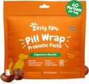 Zesty Paws Pill Wrap Probiotic Paste for Dogs - Immune & Digestive System Support - בייקון פלמור - עם DE111 Bacillus subtilis - Pockets Any Pill, Tablet & קפסולה עבור הכלב שלך - 4.2oz - 60 Portions