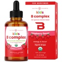 NutraChamps ויטמין B Complex for Kids, B1, B2, B3, B6, B7, B9 & Methyl B12, Kids B Complex Drops, Energy, Focus, Metabolism, Natural ברי, 120 משרתות, 4 חודשים אספקת 4 חודשים אספקת B12, ילדים B Complex Drops, אנרגיה, Focus, metabolism, Natural ברי טבעי, 120 משרתים, 4 חודשים אספקת 4 חודשים