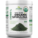 Zazzee USDA אורגני ספירולינה אבקה, 2.2 פאונד (1 KG), 303 משרתים, כשר מוסמך, 100% טהור, לא-Irradiated, מס-חינם רחב פה Container, ריח טרי ונוטרלי טעם, non-GMO, מיוצר בארה"ב