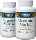 דפוס בריאות אורגני אודורless Garlic - 1000mg - Immune, Circulatory & Heart Health Support - Non-GMO & Gluten Free - 60 קפסולות טבעוניות