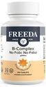 Freeda ויטמין B Complex No Folic No PABA - Super B Complex תוסף ויטמין B1 ויטמין B2 ויטמין B3 ויטמין B5 ויטמין B6 ויטמין B12 - Vit B Complex for Women & Men (100 Ct)