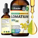 BIO KRAUTER Lomatium Root Tincture - תוסף תמיכה בנשימה טבעונית - Lomatium Dissectum נוזל לחלץ - אלכוהול & סוכר חינם - 2 Fl.Oz.