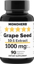 MONOHERB Grape Seed לחלץ 1000 מ"ג - 90 קפסולות צמחוניות