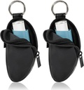 Asthma Inhaler Holder Protect בביצוע Holder PU Skin Travel Inhaler Mini Bag for L-Shaped Inhaler, Inhaler Notluded (Black, 2PCS)