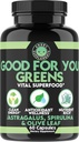 תוספי Angrys Good for You Greens, Vital Green Super Food Band for Immune Support Booster Formula, Infused with Spirulina, Astragalus Root, ו-אוליב Leaf Root Extract (1-Bottle)