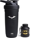 Smartshake DC Comic Bundle - באטמן חלבונים Shaker בקבוק - 900 מ"ל Leakהוכחה Stainless Steel Water Shaker עם 50g אבקת חלבון אחסון פטריות
