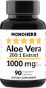 MONOHERB Aloe Vera 1000 מ"ג - תמצית 200x - 90 קפסולות