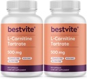 BestVITE L-Carnitine Tartrate 500 מ"ג לקפסולה (240 קפסולות)(120x2) - No Stearates - non GMO - Gluten Freeten