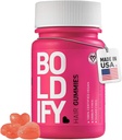 Boldify Hair Growth Gummies - סוכר ללא ביוטין מסטיקים - ויטמינים טבעוניים מהירים עבור עור, ציפורניים, שיער - 5000mcg Biotin / משרת, 30 יום אספקה - טבעי סטרוברי פלאמור