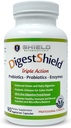 DigestShield® Probiotic & Prebiotic תוסף + Digestive Enzymes, Beat the Bloat, Safely Digest, Gluten and Processed Foods, צמצם את צריכת השומן עם Chitosan, 90-Meal Supply.