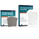 Silver Calcium Alginate Dressing (4'x4' 10pcs) + Transud Film Dressing (6 " x 8" 20Pcs)