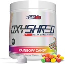 EHP Labs Oxyshred Pre Workout אבקת - אבקת Preworkout עם L Glutamine & Acetyl L Carnitine, Energy Boost Drink - Rainbow Candy, 60 משרתים