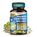 VEGATOT אורגני Cortisol Wellness Complex 15in-1 פורמולה עם Magnesium Ashwaganha St. John's Wort Vallan Rhodiola Rosea Passionflower Chamomile Chamomile