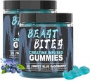 DYING Bites Creatine Bites - 5g Creatine Monohydrate Per המשרת - No Sugar or Artificial Colors - Low-Calorie, & Halal - Blue Raspberry Flavor - 30 חניכיים (2pcs)