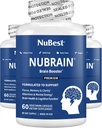 NuBrain - Advanced Brain Booster - שיפור זיכרון, פוקוס וקלילות עם ויטמין B6, גינקו בילובה, Bacopa Monnieri & More - תוסף המוח לגברים ונשים - 3 Pack | 3 חודשים אספקת