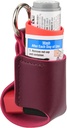 Beautyflier Asthma Inhaler Holder, Durable Microfiber Skin Travel Handy Inhaler Keychain Holder for Kids and Adults, Inhaler Notluded (אדום)