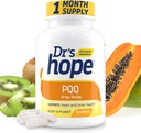 Dr's Hope Pyrroloquinoline תוסף 20 מ"ג - מקדם המוח, הלב והתפקוד המנטלי - עבור תפקוד שרירים, ייצור אנרגיה & Longevity - גלטן חינם - 30 קפסולות טבעוניות - 1 חודש אספקה