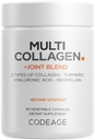 Codeage Multi Collagen Protein + Joint Blend Supplement, Hyaluronic Acid, Bromelain, Turmeric, Ginger, Boswellia, Astaxanthin - Hydrolyzed Bovine Collagen - 5 Collagen Types - Non-GMO - 90 Capsules