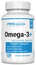 PEScience אומגה 3+, 440 מ"ג EPA ו-240 מ"ג שמן שמן שמן דגים DHA, Easy to Swallow Small Size Softgel, No Taste, 60 משרתים