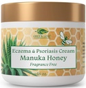 Manuka Honey Eczema Cream Moisturizing Lotion Smell Free for Psoriasis Relief - Itchy, מייבש עור ראשי / Skin Soothing Moisturizer - Body & Face Cream - ילדים ומבוגרים 16oz