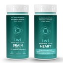 Iwi Life Brain & Heart אומגה 3 Bundle, 30 משרתות, Algae אומגה 3, קריל & Fish שמן אלטרנטיבי, No Fishy Aftertaste