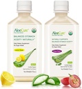 AloeCure אורגני Aloe Vera Juice - 2 Bottle Sample Pack - Lemon and Grape Flavor - 2x500 מ"ל
