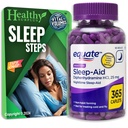Equate Sleep-Aid Diphenhydramine HCI 25 מ"ג 365 Caplets ו Vital Volumes Sleep Steps