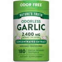 האמת של הטבע ללא ספק Garlic Softgels | 2400 מ"ג | 180 Count | Non-GMO & Gluten Free Supplement