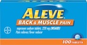 Aleve Back and Pain Tablets, Fast Acting All Day Targeted Relief for Headache, שריר וכאב גב, Naproxen Sodium כמוסות, 220 מ"ג, 100 Count