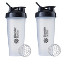 BellerBottle Classic Shaker Bottle Perfect for Protein Shakes and Pre Workout, 28oz,Clear / Black (Pack of 2)