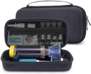 The Hard Travel Case for Asthma Inhaler, Spacer for Kids and Adults, Masks, Inhaler Holder Portable עם Mesh Pocket for Medicine, Allergy Meds, Ventolin Inhaler (CASE Only)