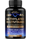 Methylated Multivitamin - B2, B6, 5-MTHF & B12 | Antioxidants C & E | ויטמין D3 & K2 - עבור גברים ונשים - 9-in-1 MTHFR תוספת עם TMG - אנרגיה, מוח ו Mood - טבעוני - מיוצר בארה"ב - 120 קפסולות