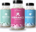 O Natural Beauty Bundle - Vibrance Bundle עם Biotin & Serenity for Healthier Hair growth growth Growth, Stronger Nails, Glowing Skin