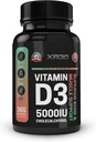 ויטמין D3 5000IU Cholecalciferol - תמיכה בעצמות גבוהה ושרירים - 365 Softgels - Made in USA