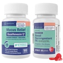 WeLMATE Respiratory Relief Bundle: כוח מקסימלי Guaifenesin 1200 Mg Mucus Relief (100 Bi-Layer Tablets) + Phenylephrine HCl 10 מ"ג Nasal Decongestant PE (200 טבליות) Sinus, Cold & Allergy תמיכה תמיכה תמיכה תמיכה תמיכה
